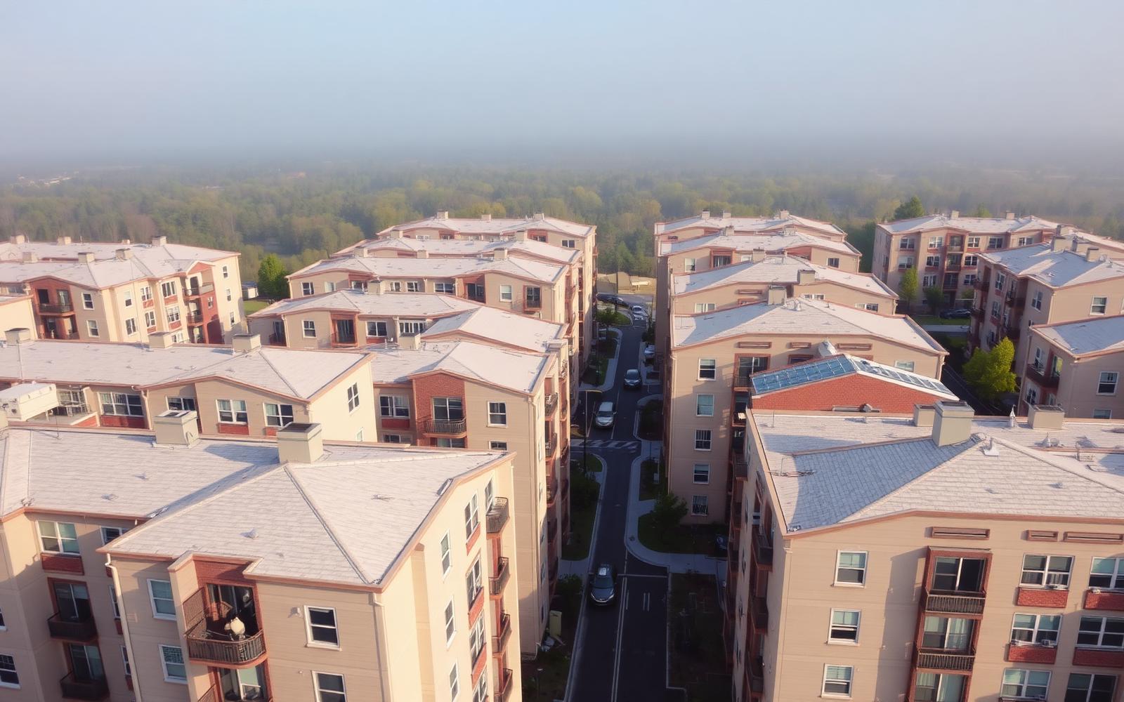Aerial view of multifamily housing
